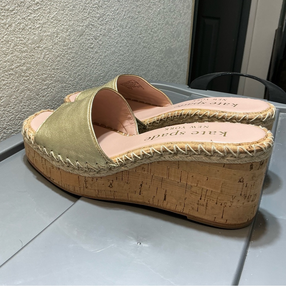 kate spade new york Cosette Cork Espadrille Platform Wedge Sandals Size 10B - Picture 6 of 9